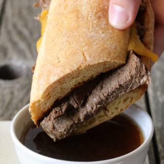 Gluten-free French Dip Sandwiches made in slow cooker #glutenfreerecipe #crockpot