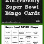 Kid-friendly Super Bowl Bingo Cards 2014 to print