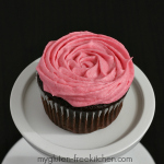 Chocolate Cupcakes with Fresh Raspberry Frosting {Gluten-free}