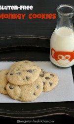 Gluten-free Monkey Cookies - aka Banana Chocolate Chip Cookies. Great recipe for when you have 1 overripe banana!