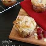 Gluten-free White Chocolate Raspberry Muffins - a yummy mid-morning treat!