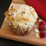 White Chocolate Raspberry Muffins with Almond Streusel Topping