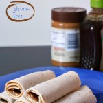 Gluten-free Peanut Butter and Honey Roll-ups - Great after school snack. The Udi's tortilla's don't crack when rolling!