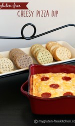 Gluten-free Cheesy Pizza Dip recipe. Can easily double to feed a crowd too!