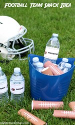 Are you Snack Mom for the kids' Football game? Here's a snack idea with free printables. Quick, easy, cheap and even gluten-free!