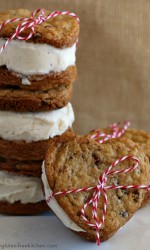 Gluten-free Heart Shaped Chocolate Chip Cookie Sandwiches - Recipe for Valentine's Day or anytime you want to share a little love!