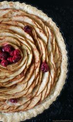 Gluten-free Apple Pear Tart Recipe. With added cranberries, this is a delicious fall dessert. #glutenfreerecipe