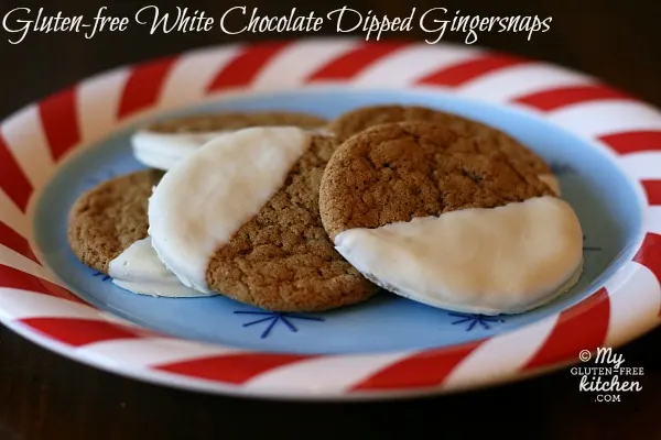 White Chocolate Dipped Gingersnaps {Gluten-free}