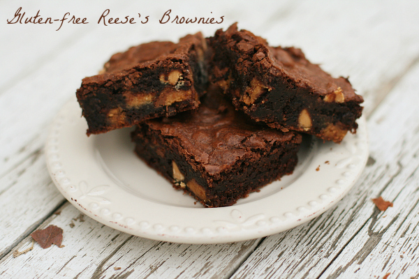 Gluten-free Reese's Brownies - This has peanut butter chips AND peanut butter cups!