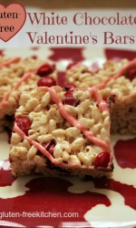 Gluten-free White Chocolate Valentine's Bars - These no-bake crispy rice bars are a fun and easy gluten-free treat!