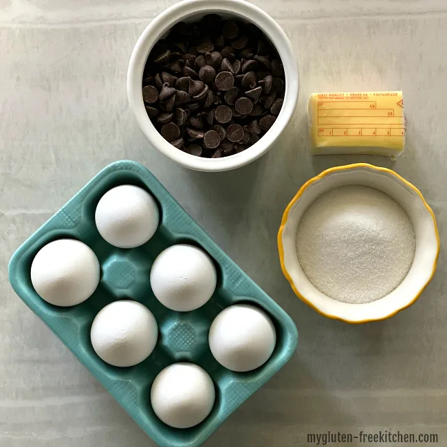 Ingredients for flourless chocolate cake