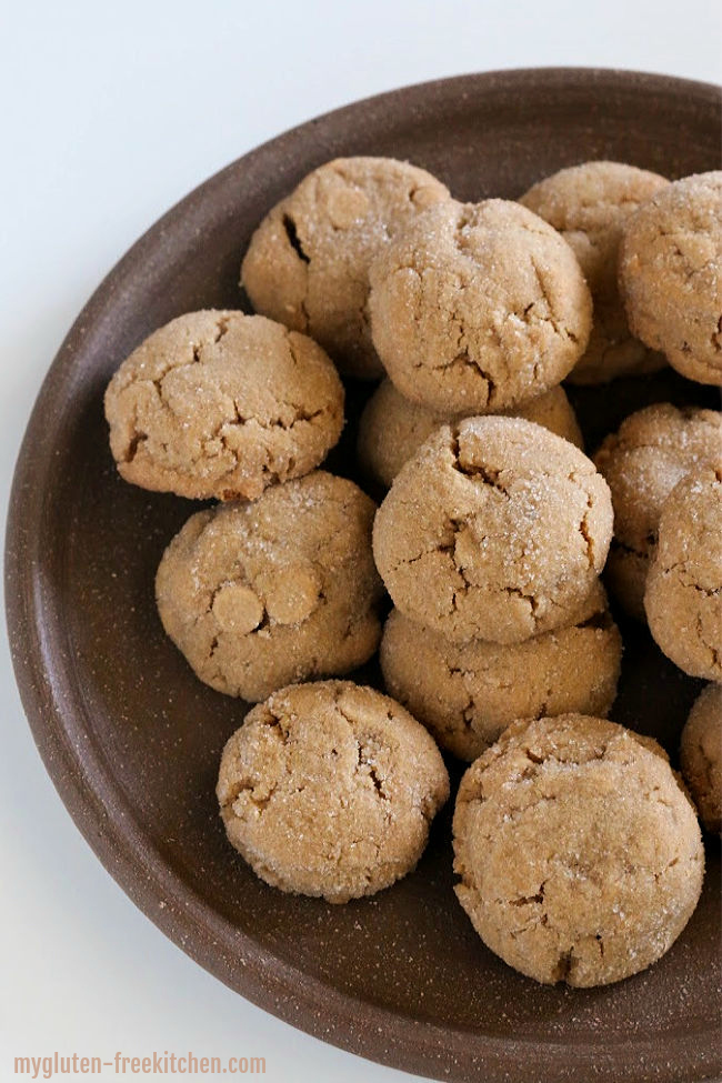 Plate with stack of Best Gluten-free Peanut Butter Cookies