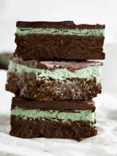 Stack of Gluten-free Mint Chocolate Brownies