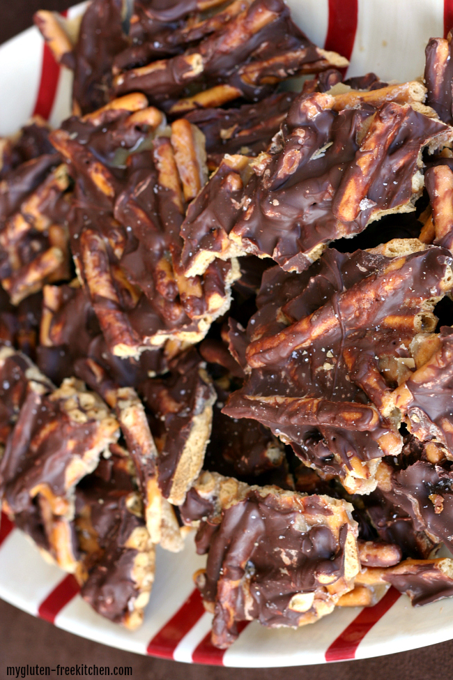 Gluten-free Pretzel Bark Sweet and Salty Snack