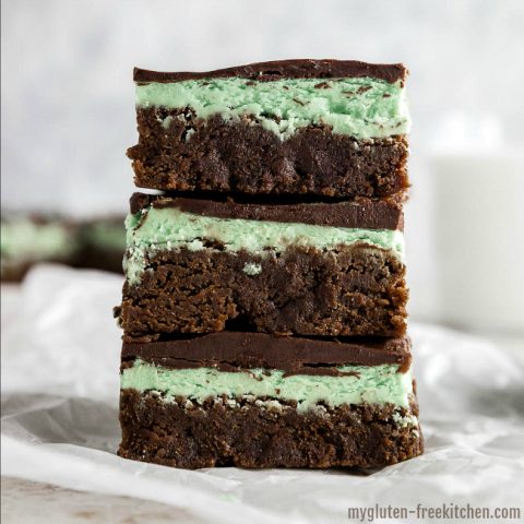 Stack of Gluten-free Mint Brownies