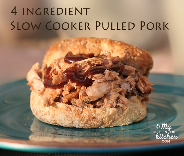 4 ingredient Slow Cooker Pulled Pork {Gluten-free too!}