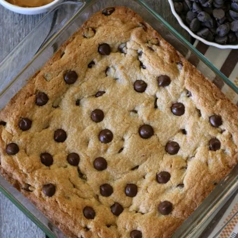 Gluten-free Peanut Butter Brownie with chocolate chips
