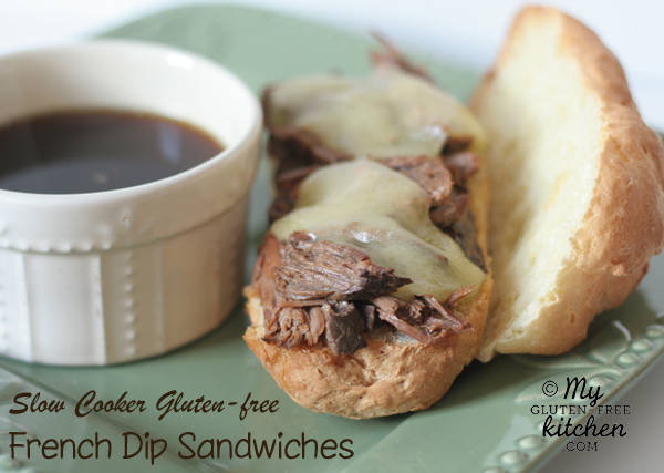 Gluten-free Slow Cooker French Dip Sandwiches