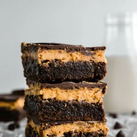 Stack of 3 Gluten-free Buckeye Brownies