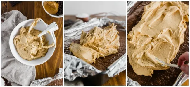 Making peanut butter layer for gluten-free buckeye brownies