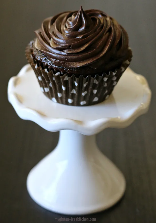 Gluten-free Chocolate Cupcake with dark chocolate frosting