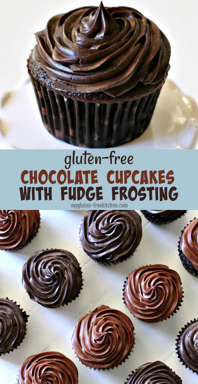 Gluten-free Chocolate Cupcakes with Fudge Frosting