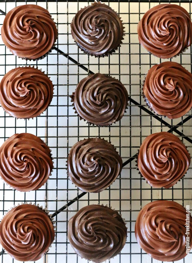 Gluten free Chocolate Cupcakes with chocolate frosting