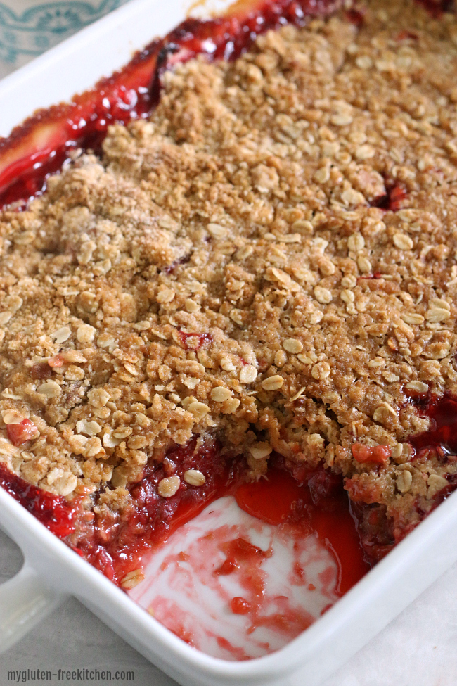 Gluten-free Rhubarb Strawberry Crisp