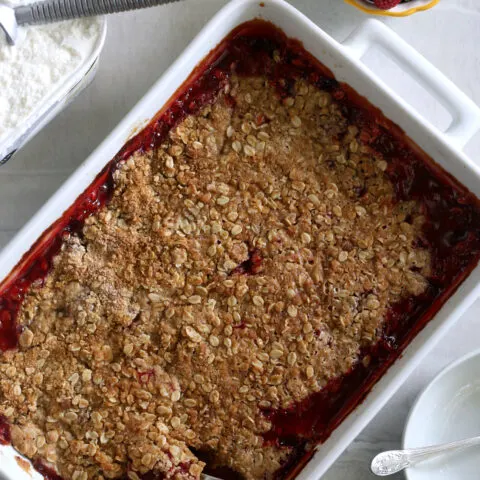 Gluten-free Strawberry Rhubarb Crisp