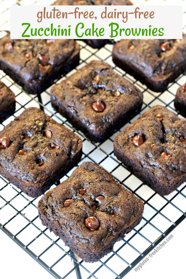 Photo of finished Gluten-free Dairy-free Zucchini Cake Brownies