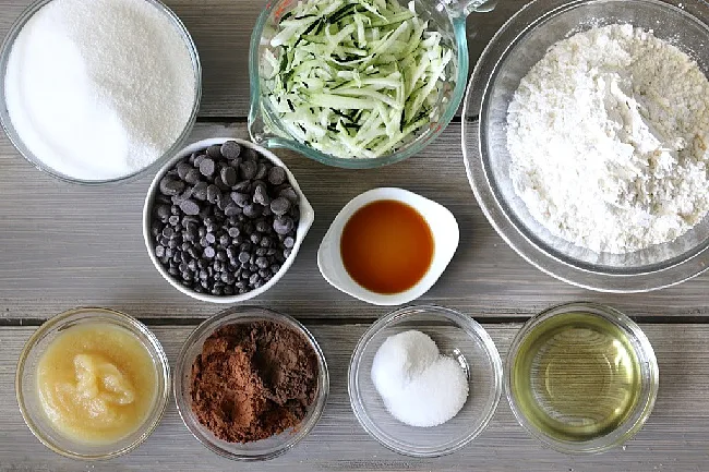 picture of Ingredients for Zucchini brownies