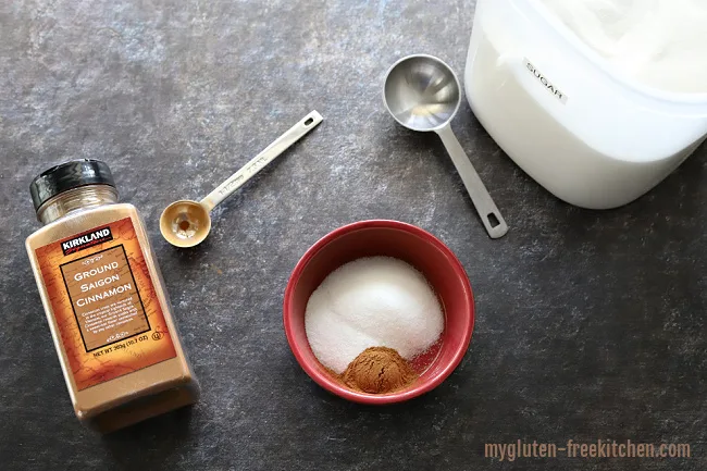 Cinnamon and sugar for topping gluten-free snickerdoodles