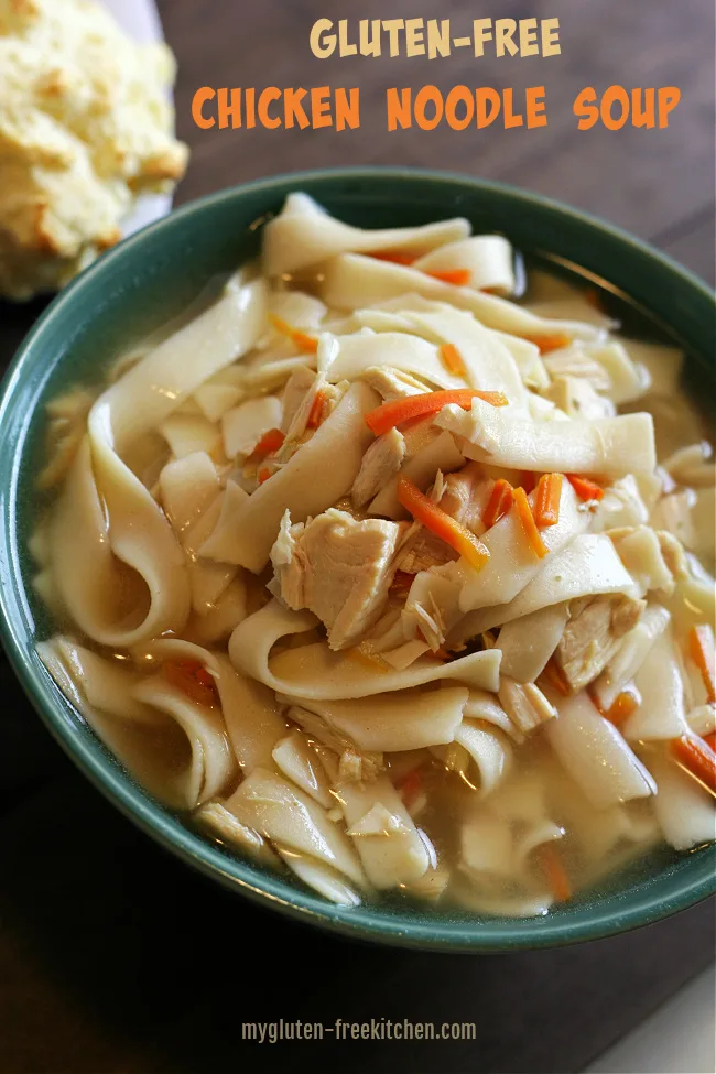 Gluten-free Chicken Noodle Soup in bowl