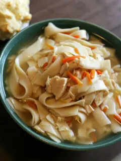 gluten-free Chicken Noodle Soup in a bowl