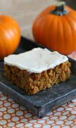 Gluten-free Pumpkin Bar Recipe. These spiced, cake-like bars are a perfect fall treat.