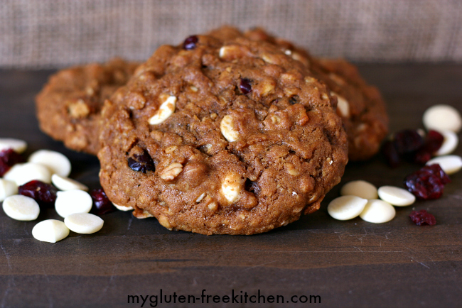 Gluten-free Pumpkin Cranberry Oatmeal White Chocolate Cookies Recipe