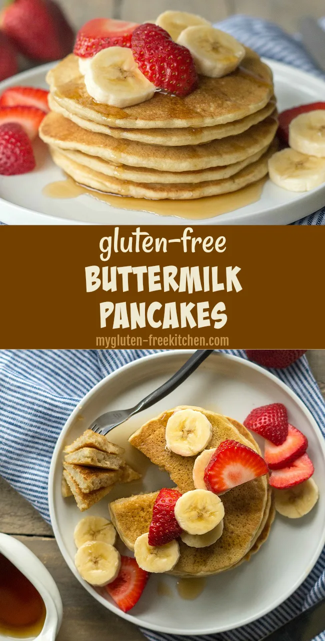 Gluten-free Buttermilk Pancakes Recipe. My go-to recipe for gluten free pancakes!