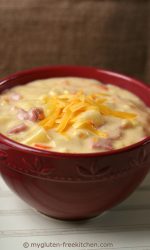 Gluten-free Ham Cheddar Chowder. This soup recipe is our family favorite!