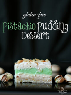 Gluten-free Pistachio Pudding Dessert - simple to make dessert! You can use other flavors of pudding in this too!