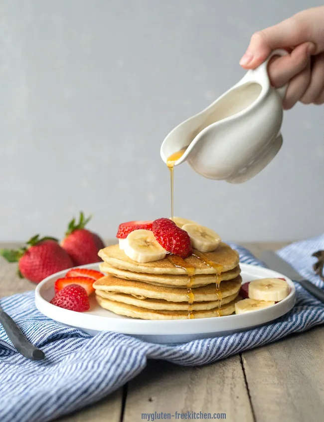 gluten-free Buttermilk Pancakes - made with almond flour and millet, these pancakes are amazing!