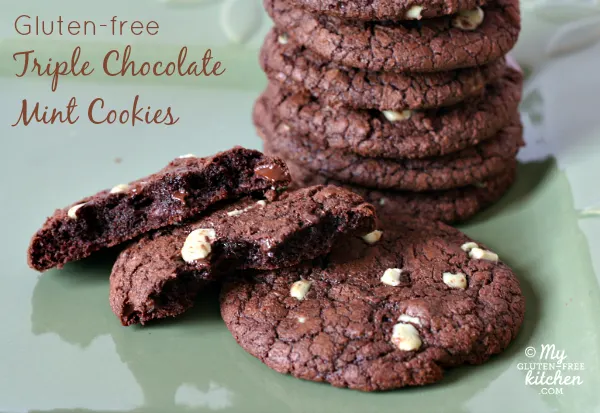 Gluten-free Triple Chocolate Mint Cookies
