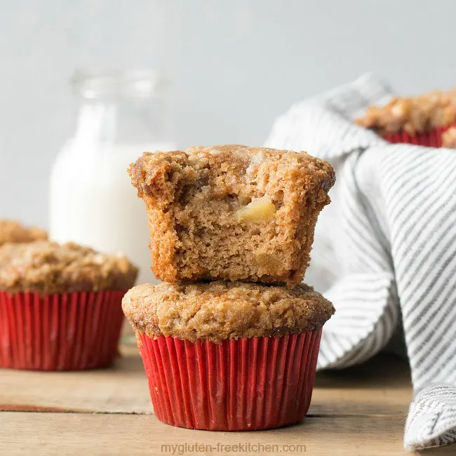 Bite of Gluten-free Apple Streusel Muffin