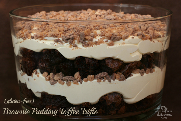 Gluten-free Brownie Pudding Toffee Trifle Layered Dessert