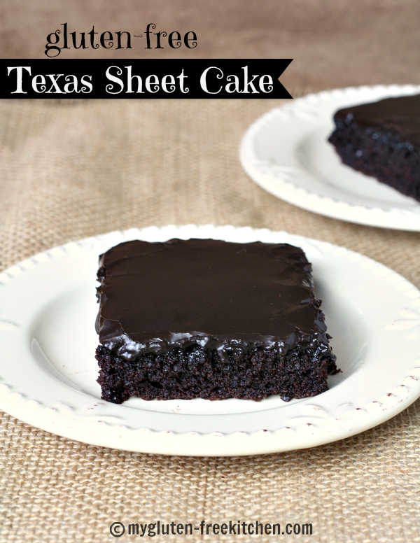 Gluten-free Texas Sheet Cake - Super rich and chocolate cake and icing that everyone loves!