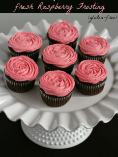 Gluten-free Chocolate Cupcakes with Fresh Raspberry Frosting