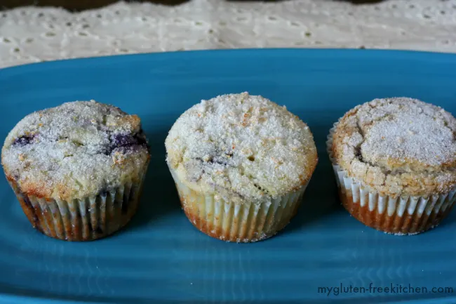 Gluten-free Blueberry Muffins with a hint of lemon