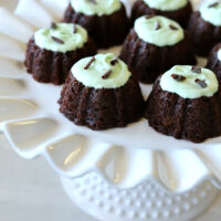 Gluten-free Chocolate Bundt Cakes with Mint Frosting