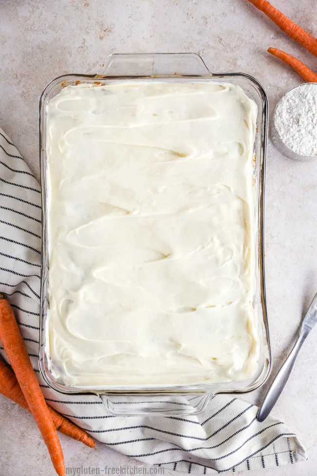 Gluten-free Carrot Cake Sheet Cake with Cream Cheese Frosting