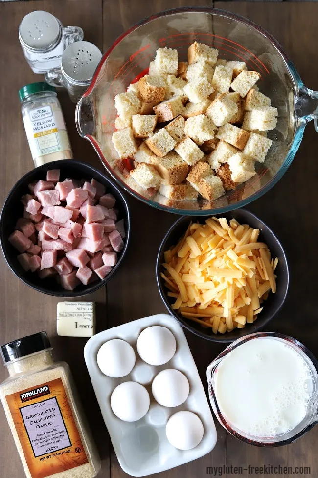 Ingredients for gluten-free breakfast casserole