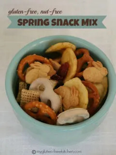 Spring Snack Mix {Gluten-free, nut-free} - This is a fun snack mix that is safe for kids to bring to school.